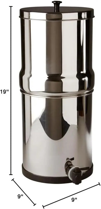 Enagua Mart Stainless Steel Gravity Water Filter System - Includes 2 x Ultra Sterasyl Ceramic Filter Candles