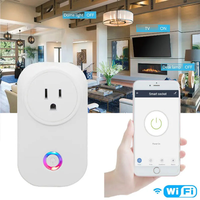 Enagua Mart EU Smart Plug Wi-Fi Socket - Power Energy Meter with 10A/16A Capacity and Timing Function, Compatible with Tuya and Smart Life App