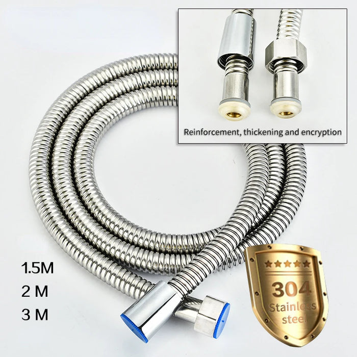 Enagua Mart Stainless Steel Shower Hose - Long Bathroom Extension Plumbing Pipe for Showerhead