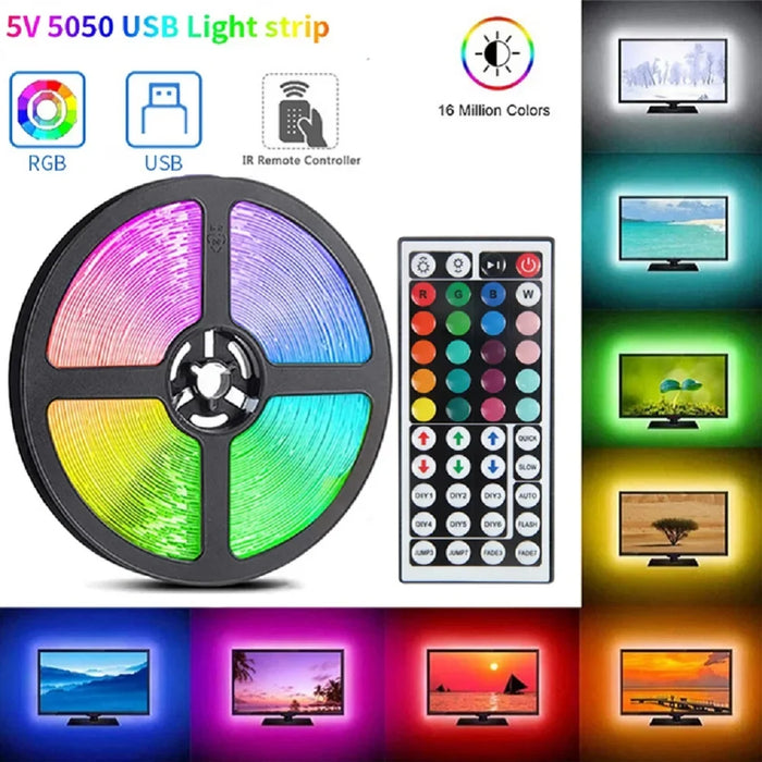 Enagua Mart Smart LED Strip Lights - 100 ft RGB with 44-Key Remote & App Control, Music Sync for Home Decoration