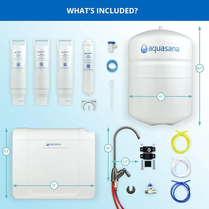 Enagua Mart Aquasana SmartFlow Reverse Osmosis Water Filter System - High-Efficiency Under-Sink RO