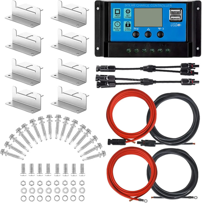 Enagua Mart 12-24V Solar Panel Kit - Grade A Solar Panel with Charge Controller for RVs, Boats, and Home Use