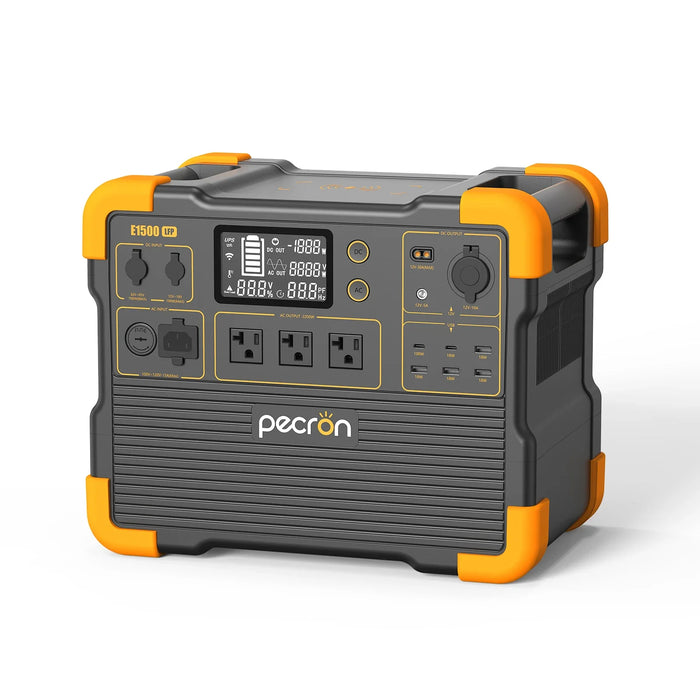 Enagua Mart Pecron E1500LFP Portable Power Station - 2200W Solar Generator for Camping