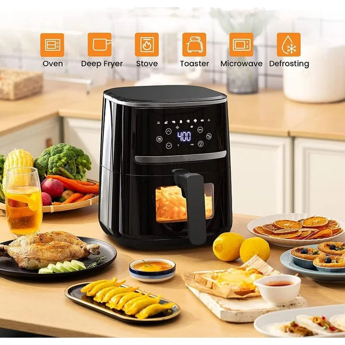 Enagua Mart Ouio 5Qt Digital Air Fryer Oven Combo - 8 Cooking Presets with Touch Screen and Visible Cooking Window