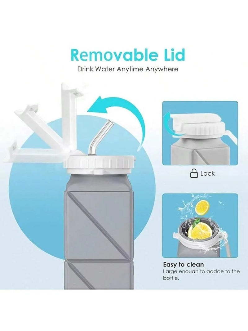 Enagua Mart 620ml Collapsible Water Bottle - Leakproof Silicone Bottle for Gym, Hiking, and Camping