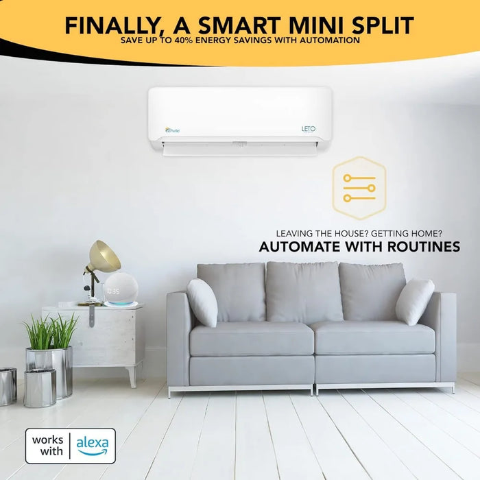 Enagua Mart Series Mini Air Conditioner Heat Pump - 9000 BTU, 110-120V Inverter, Alexa Compatible, SEER2 21.5, White