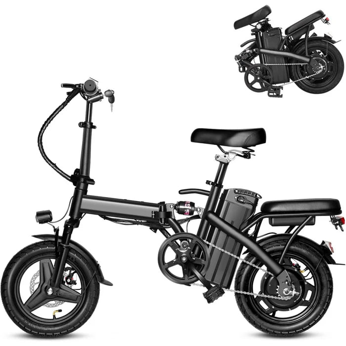 Enagua Mart Folding E-Bike for Adults - 20mph Commuting Electric Bicycle with High Brushless Motor and Removable Battery