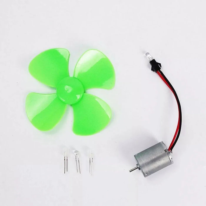 Enagua Mart Wind Turbine Motor Blades Kit - 12V DIY Wind Power Generator Model with LED for Alternative Energy Projects