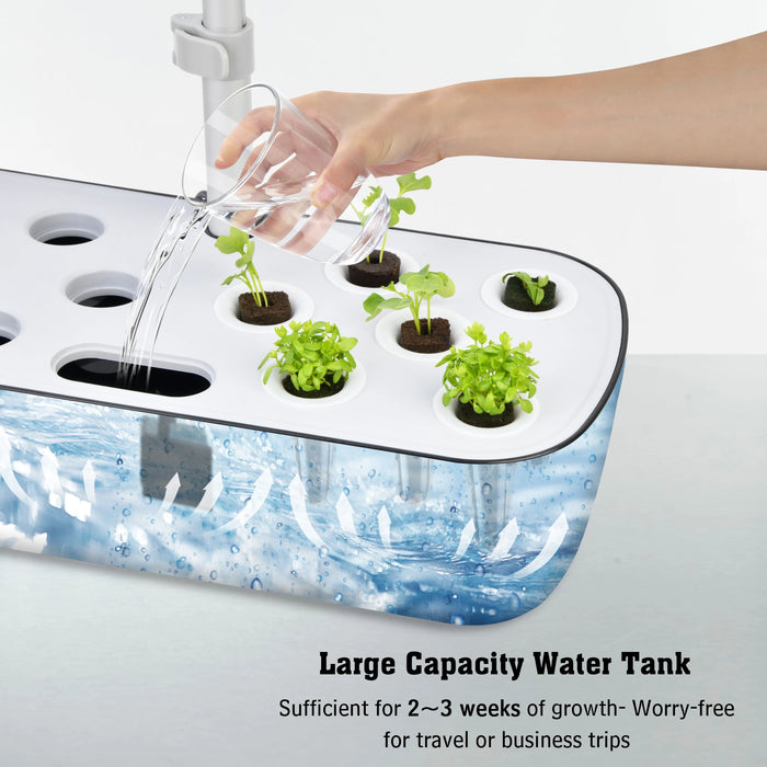 Enagua Mart 12-Pods Hydroponics Growing System - Herb Garden Kit with Adjustable Height & Automatic Timer