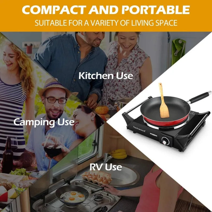 Enagua Mart Techwood Portable Electric Stove - Countertop Single Burner