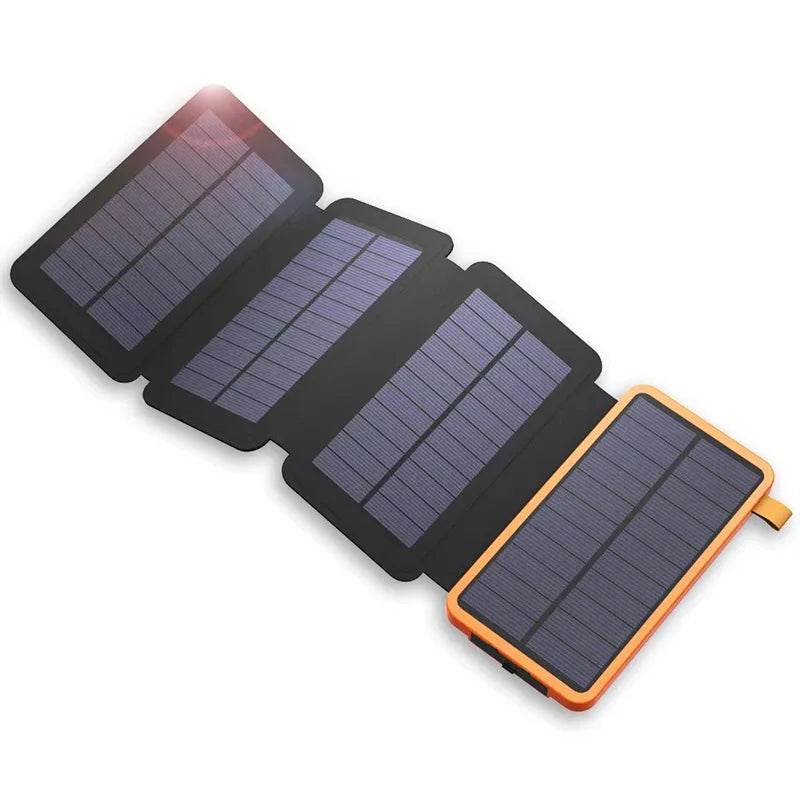 Enagua Mart Solar Charger Power Bank 10000mAh - Portable Solar Phone Charger, 4 Solar Panels, External Battery Pack for Phones, Outdoor Camping - Enagua Mart