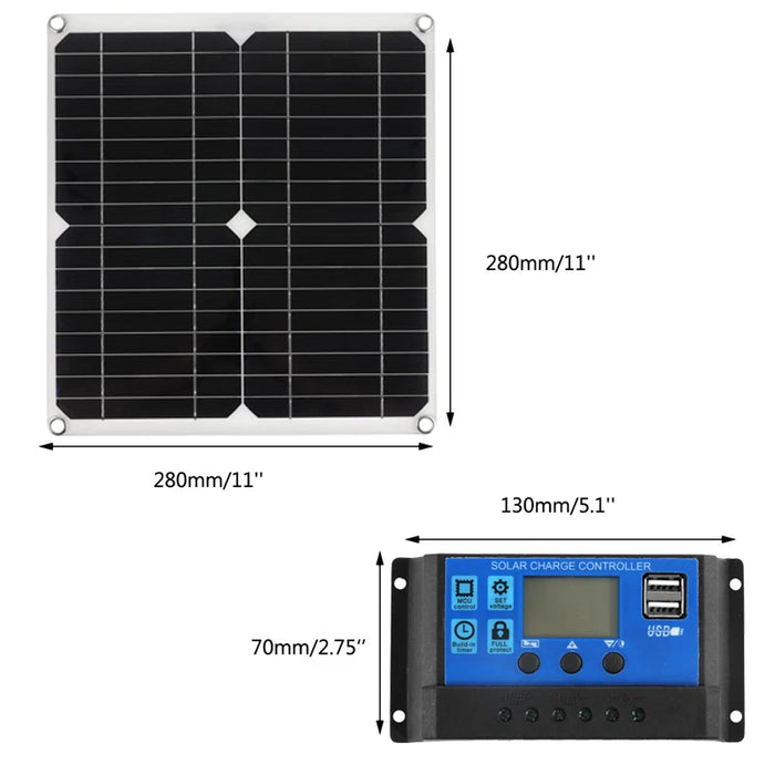 Enagua Mart 200W Solar Panel Kit - With 30/60A Controller, Portable DC 18V Solar Power Charger for Battery, Camping, RV, Boat