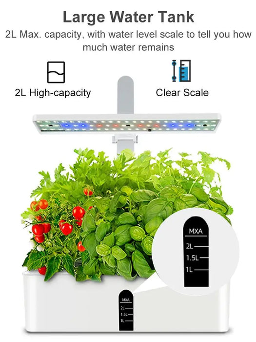 Enagua Mart Hydroponics Growing System - 9-Pod Indoor Garden Kit, Automatic Timing, 2L Water Tank