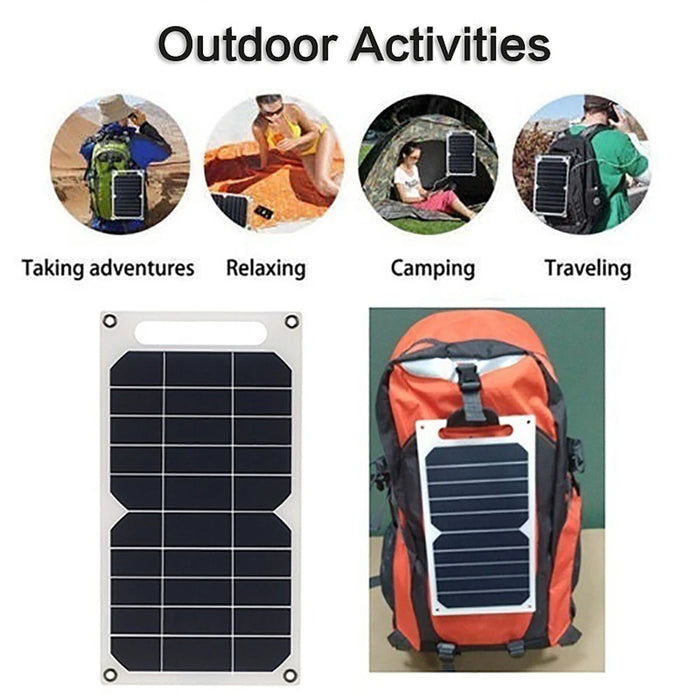 Enagua Mart 10W Solar Panel - USB Waterproof Outdoor Hiking Camping Portable Solar Cells Battery Charger for Mobile Phone and Power Bank