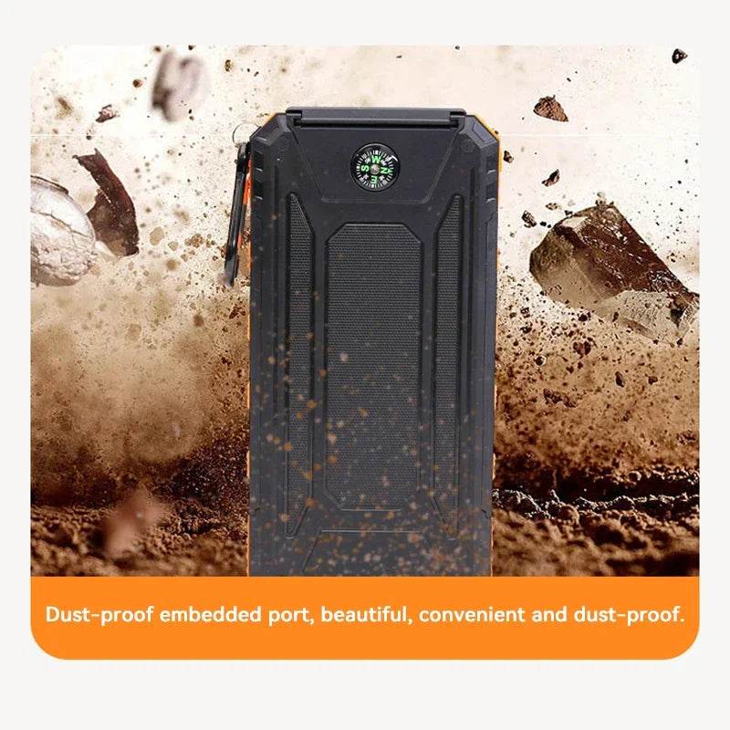 Enagua Mart 200,000mAh Solar Power Bank - Portable Large Capacity Charger Compatible with iOS, Android, USB-A, and USB-C, Fast Charging - Enagua Mart