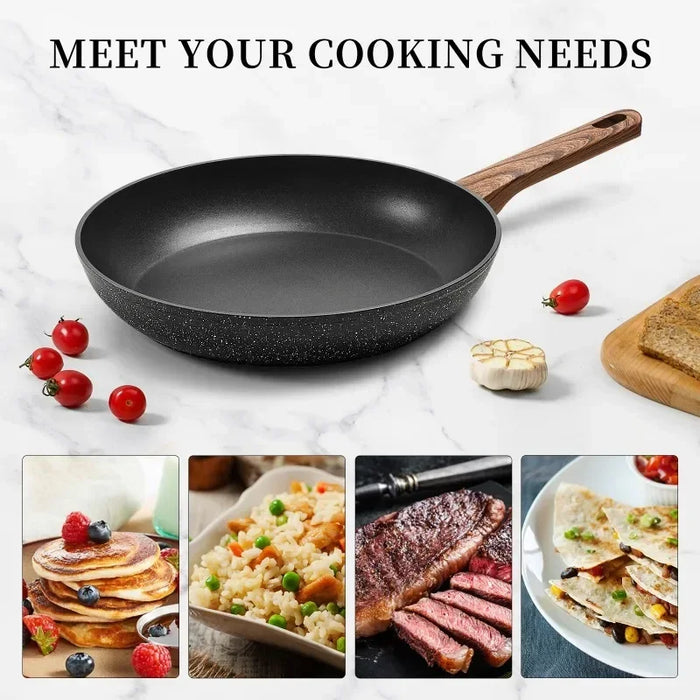 Enagua Mart Innwewell Frying Pan Wok - 8"/9.5"/11" Nonstick Skillet for Omelette, Pizza, Steak, and Induction-Compatible Cooking