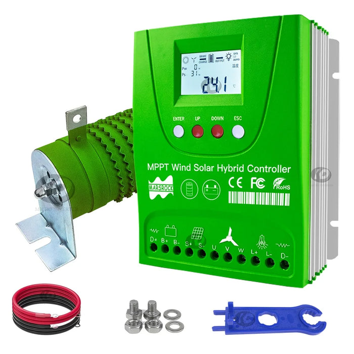 Enagua Mart 1600W Wind Solar Hybrid Controller - MPPT, Lithium, Lead Acid, Gel Battery Compatible