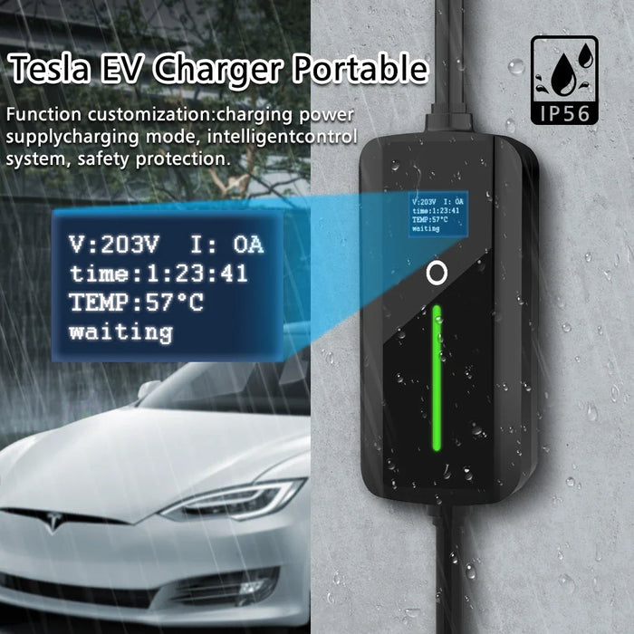 Enagua Mart Tesla EV Charger - 32A 7kW with CEE Plug for Model X, Y, 3, S