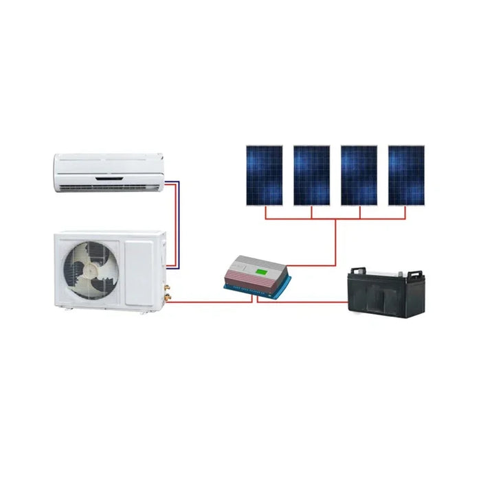 Enagua Mart Efficient DC Solar Panel Off-Grid Solar Air Conditioner - 24000BTU Inverter Split for Home Use