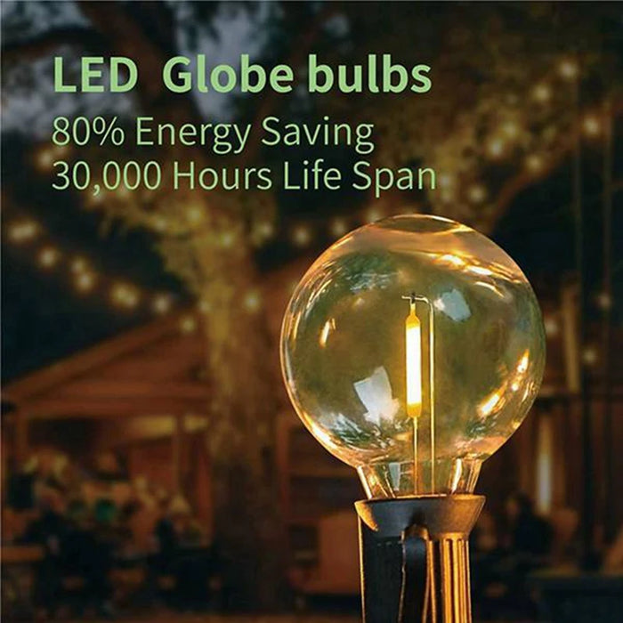 Enagua Mart GTBL G40 LED Replacement Bulbs - E12 Base, Shatterproof Globe Bulbs for Solar String Lights, Warm White, 3-Pack