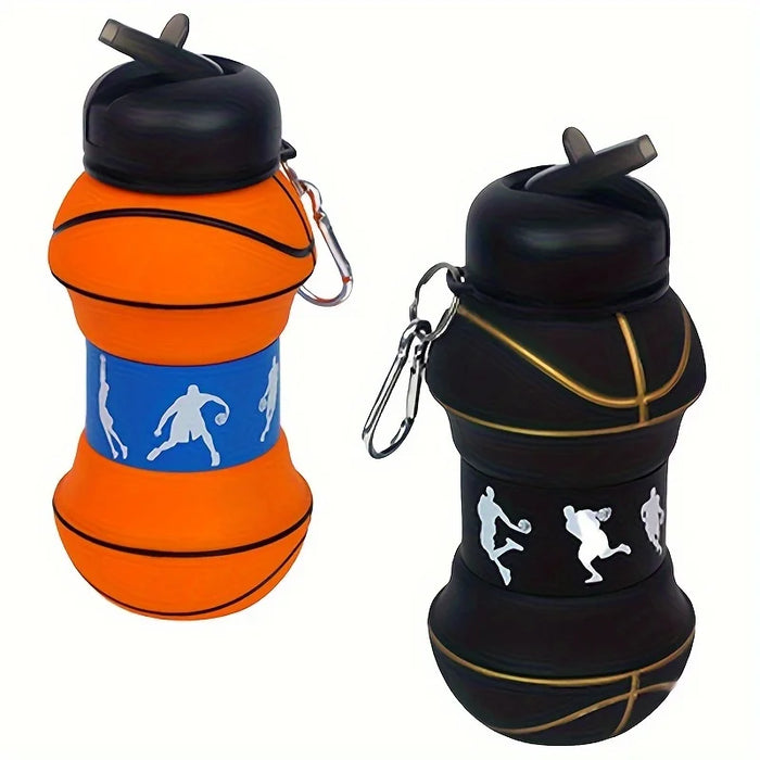 Enagua Mart 550ml Basketball Shape Collapsible Portable Water Bottle - Fitness and Travel