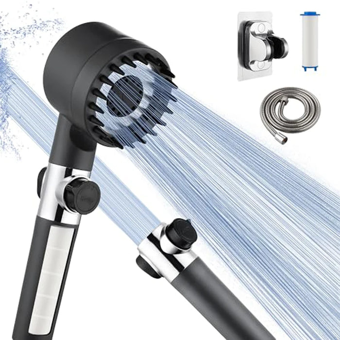 Enagua Mart High-Pressure Filtered Shower Head - Handheld, Multiple Spray Modes, with Built-In Filter and Power Wash Function