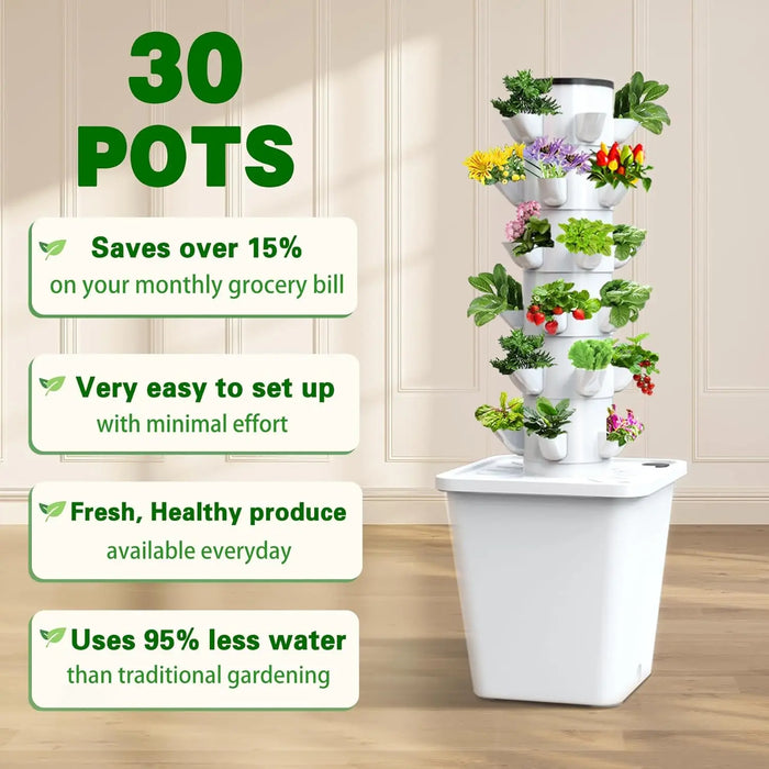 Enagua Mart Tower Garden Hydroponics System – Indoor Smart Garden With Water Pump