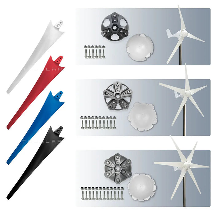 Enagua Mart 58cm High-Strength Carbon Fiber Wind Turbine Blades - White, Red, Black, Blue Colors for DIY Windmill