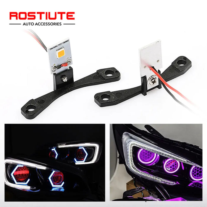 Enagua Mart 2-in-1 RGB Car Demon Eye Headlights - App Control Devil Eyes Halo Rings for Projector Lens Retrofit