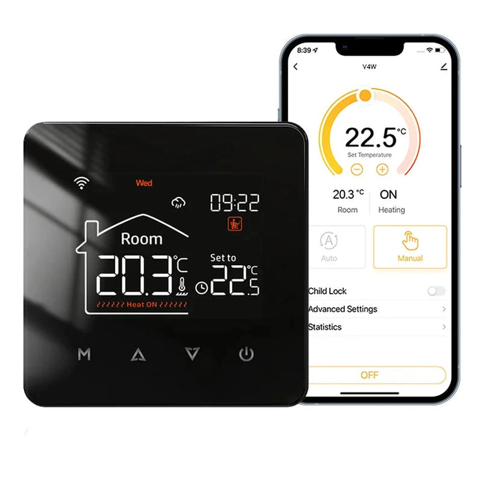 Enagua Mart Tuya Smart Thermostat - Wi-Fi Remote Control for Electric Floor Heating and Gas Boilers, Alexa and Google Home Compatible