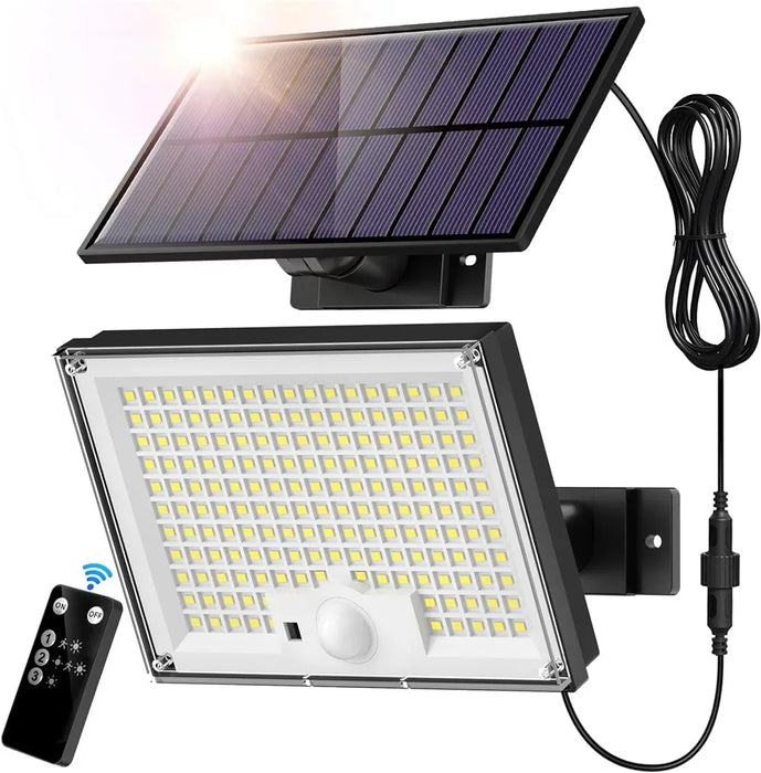 Enagua Mart 172LED Solar Light Outdoor Waterproof with Motion Sensor - Remote Control Floodlight for Patio, Garage, Backyard