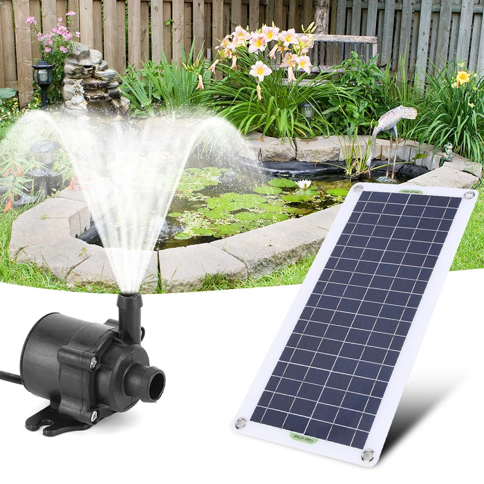 Enagua Mart 50W 18V Brushless Solar Water Pump - Outdoor Waterfall Fountain, Garden Solar Panel Powered Water Pump Kit