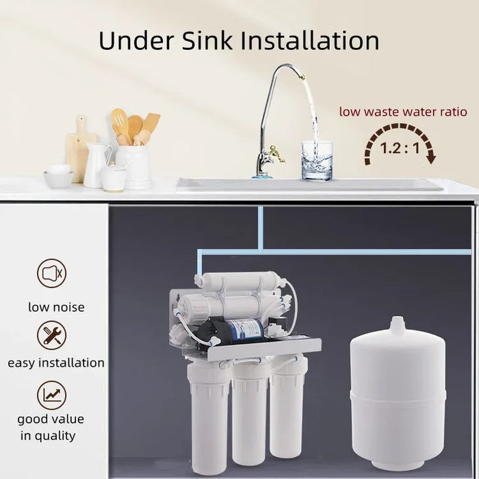 Enagua Mart Under Sink Alkaline Mineral RO Water Purifier - Reverse Osmosis Filtration System for Home