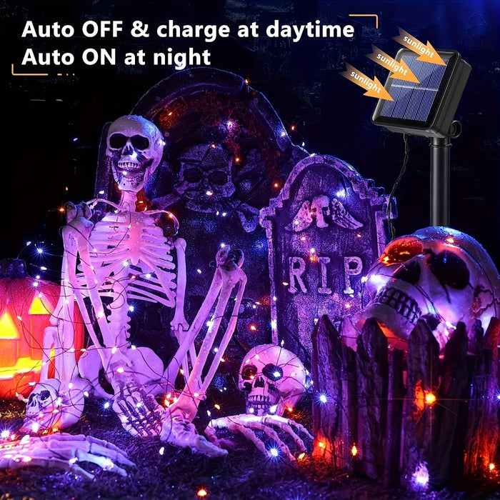 Enagua Mart LED Fairy String Light - Outdoor Festoon Garden Solar Light, Purple Halloween & Christmas Party Decor