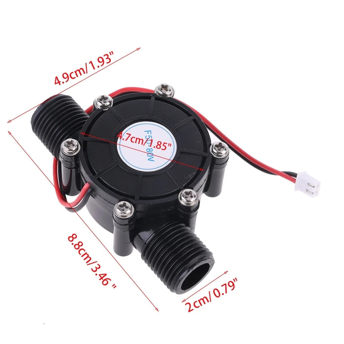 Enagua Mart DC 12V 10W Micro Hydro Generator - G1/2 Male Thread Mini Water Turbine