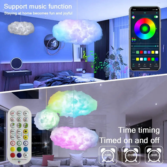 Enagua Mart 3D Thundercloud Light - Smart Remote & App Controlled Cloud Lamp for Esports and Room Decor