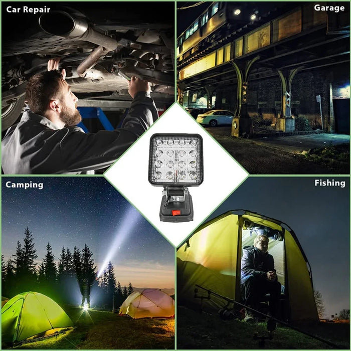 Enagua Mart 18V LED Work Light - Portable Outdoor Lighting for Camping and Emergency Use