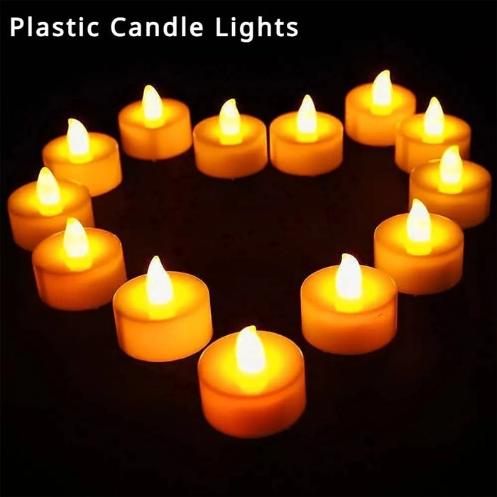 Enagua Mart Battery-Powered LED Fireless Candle Lights - 1-12 Pack Tealight Decorative Candles