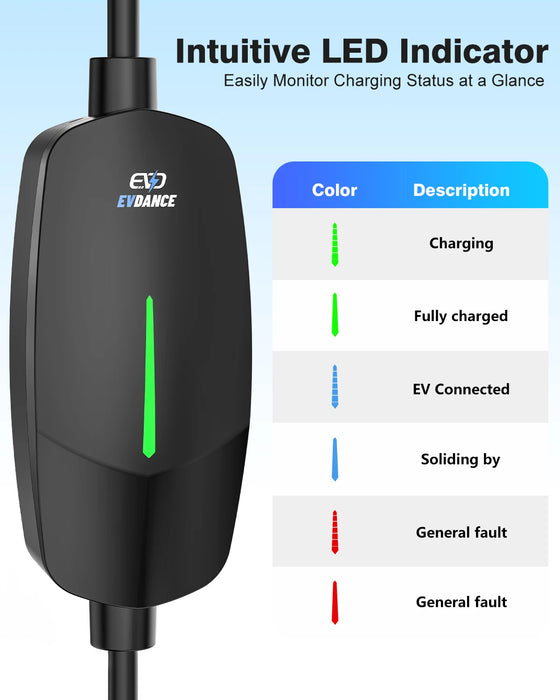 Enagua Mart EVDance Portable Level 1 Charger - 16A 110V-240V Mobile Connector for Tesla Models X, Y, 3, S