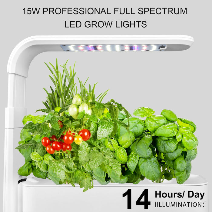 Enagua Mart Hydroponics Growing System - 3-Pod Indoor Herb Garden, LED Grow Lights, Compact Design