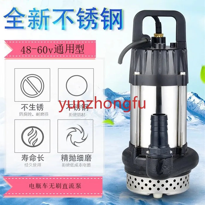 Enagua Mart Brushless DC Submersible Pump - 48V/60V/72V Electric Pump for Agricultural Drainage and Sewage