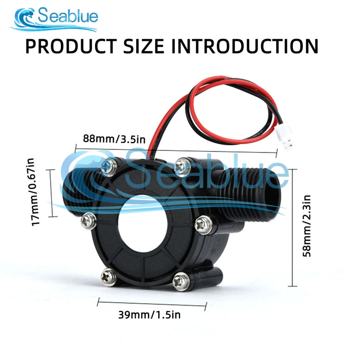 Enagua Mart Micro Hydro Generator - DC5V-12V, 80V Hydraulic Conversion Water Flow Generator