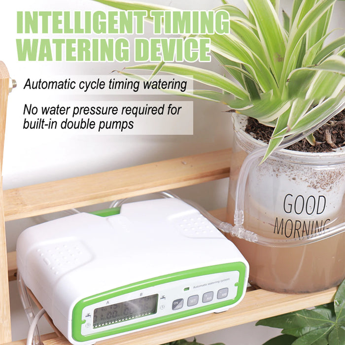 Enagua Mart Automatic Double Pump Watering System - 30-Day Programmable Irrigation Kit for Indoor Gardens