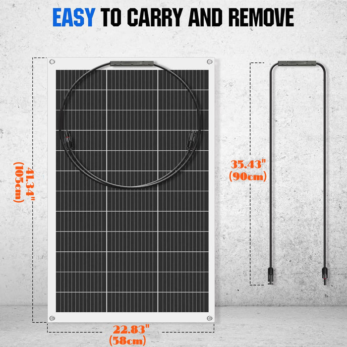 Enagua Mart Flexible Solar Panel 500W-125W - 12V Flexible Monocrystalline Solar Cell for 24V/48V Battery Charge