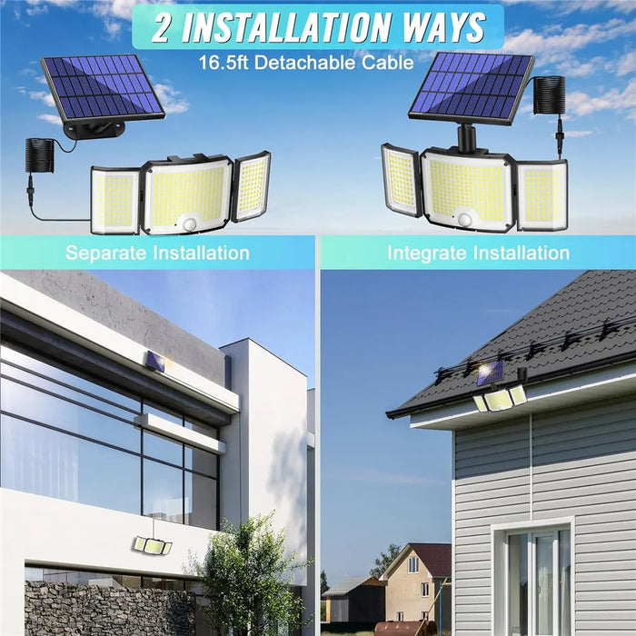 Enagua Mart 346LED Solar Outdoor Floodlight - Waterproof with Motion Sensor and Remote Control