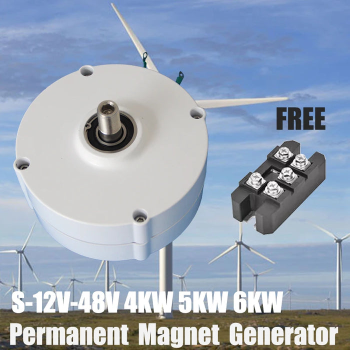 Enagua Mart 4KW/5KW/6KW Gearless Permanent Magnet Alternator - 12V/24V/48V for Wind and Water Turbines