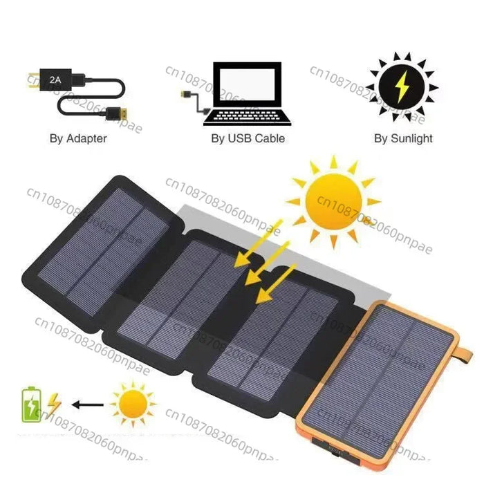 Enagua Mart Solar Power Bank - Fast Charging Foldable Mobile Power Bank with Solar Panels