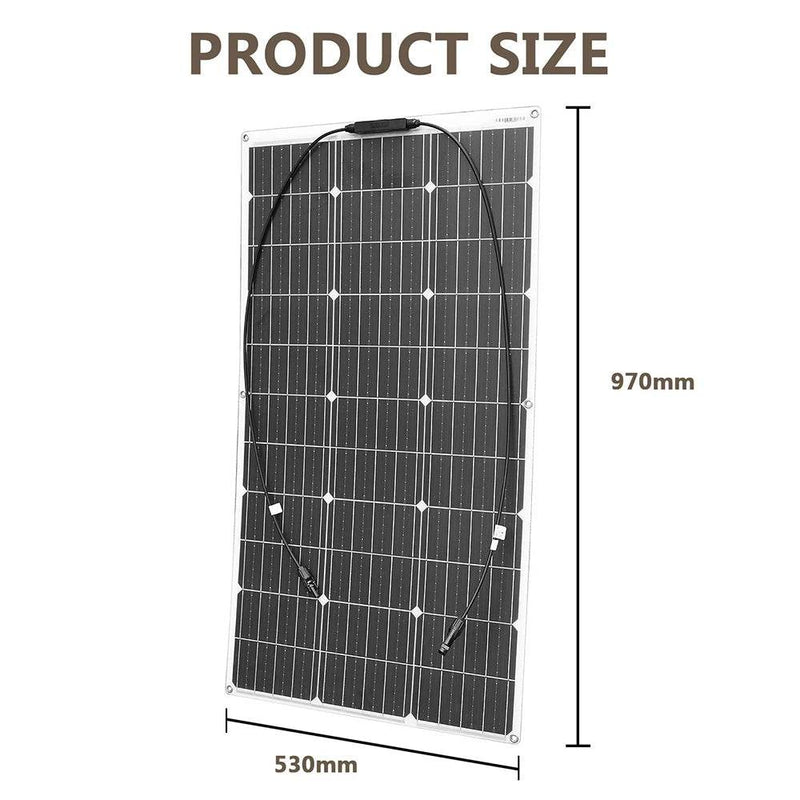 Enagua Mart 12V Flexible Solar Panel Kit - 100W/200W/300W Solar Panels with Controller for Boat, Car, RV, and Battery Charger - Enagua Mart