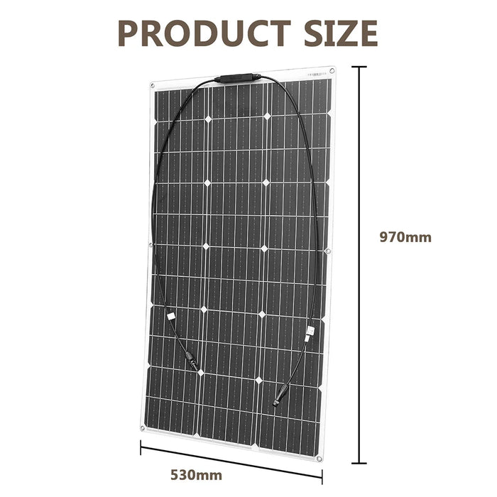 Enagua Mart 12V Flexible Solar Panel Kit - 100W/200W/300W Solar Panels with Controller for Boat, Car, RV, and Battery Charger