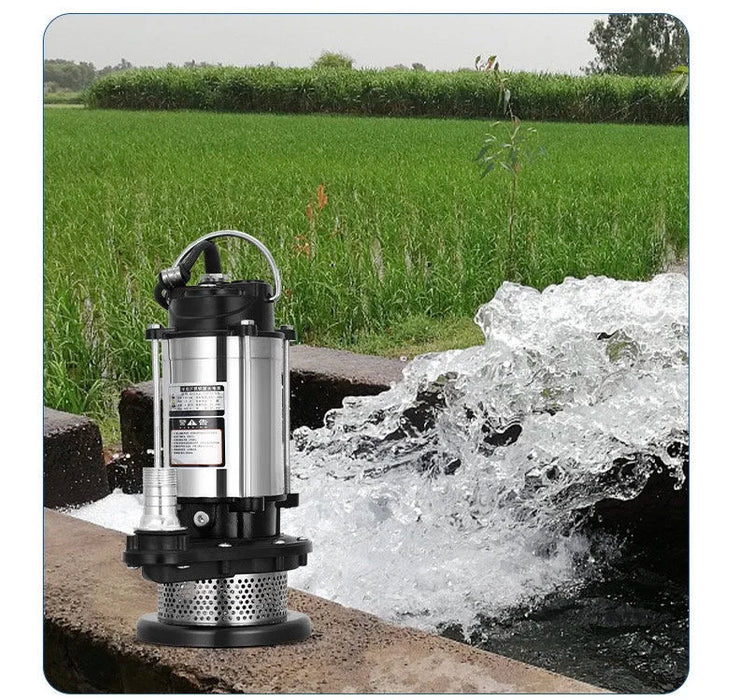 Enagua Mart 370W 10-Meter 220V Stainless Steel Submersible Pump - High Lift Pump for Agricultural, High Flow Irrigation, Deep Well Pumping, Sewage